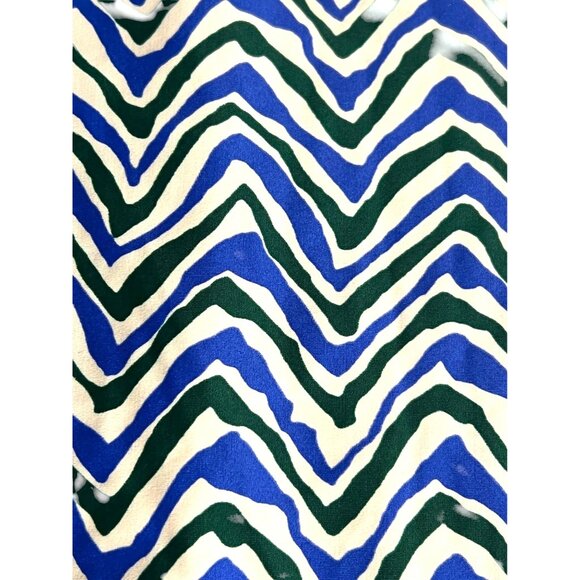 Jude Connally Zigzag Chevron Print Midi Dress XS Blue Black 3/4 Sleeves Casual - Picture 3 of 6